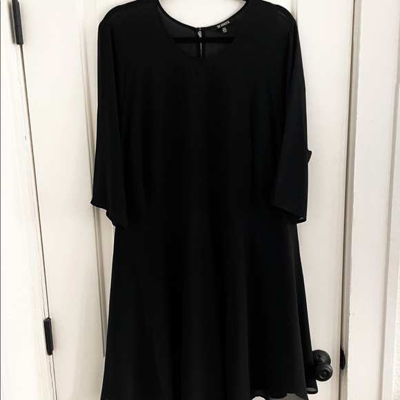 BB Dakota Black Dress - Illusion Top; Fit and Flare  (US 20) - Picture 2 of 3